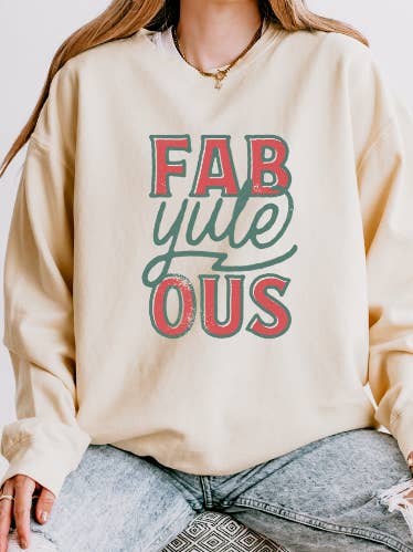 Fab-yule-ous | Camisola Comfort Colors por atacado de Rules of Positivity