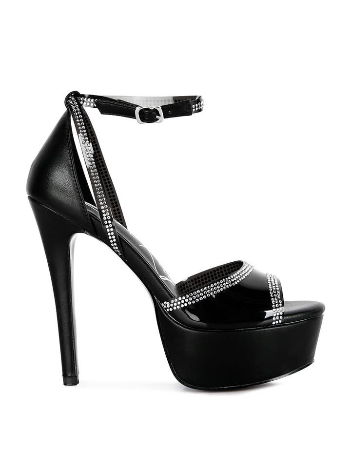 Rag Company - Wholesale Platform Heels - Women's - Cinderella Rhinestones Embellished Stiletto Platform Sandals10