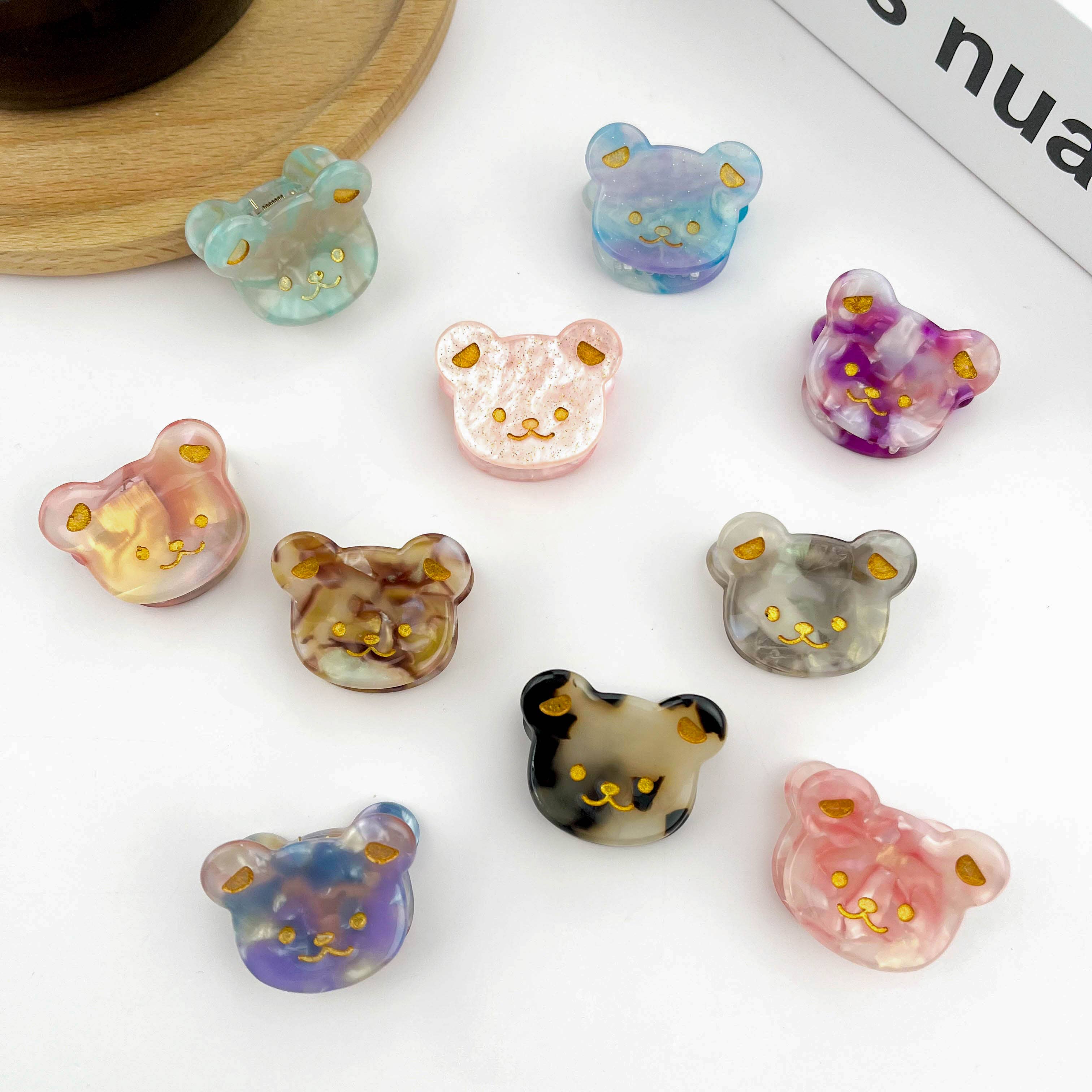 TheDivaSoap - Wholesale Hair Clip - Kids - Cute Bear Head Mini Claw Clip, Acetate Children's Hair Clip12