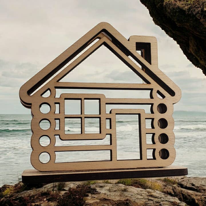 Bjælkehytte Havglas Skyggebox Display 4 Stilarter for engroshandel hos Sea Glass Displays