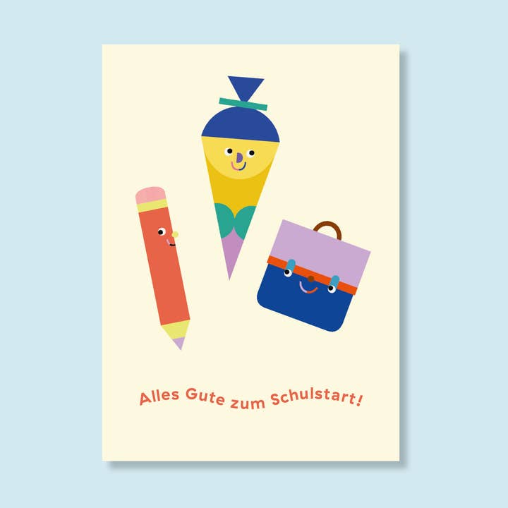 Tarjeta postal "Feliz inicio escolar" | 5 unidades para venta al por mayor de tinyday