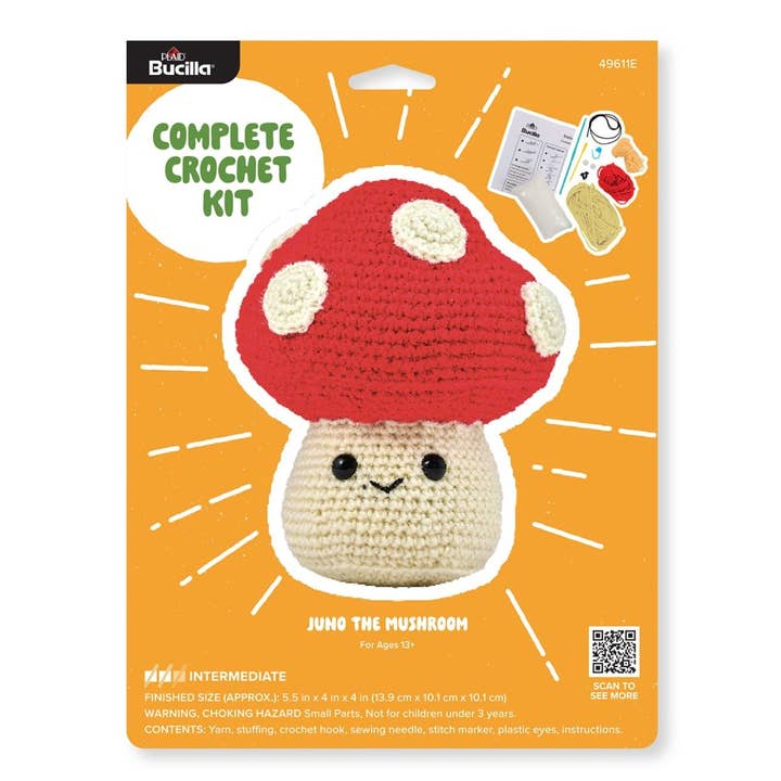 Knitty Critters Pouch Pals Crochet Kit - Mushroom Knitty Critters Pouch Pals Crochet Kit - Mushroom