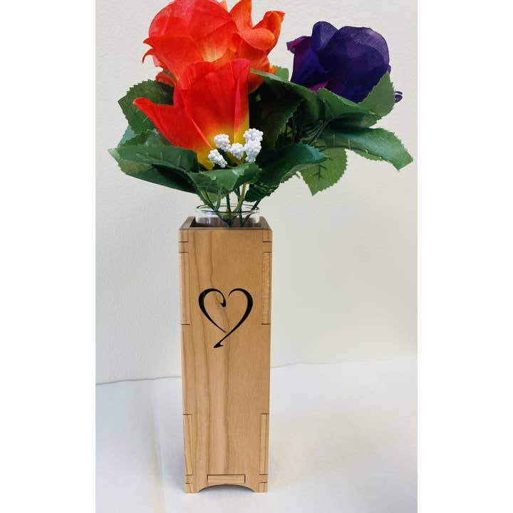 Vase -Heart for wholesale by Wood You Tell Me, Inc.