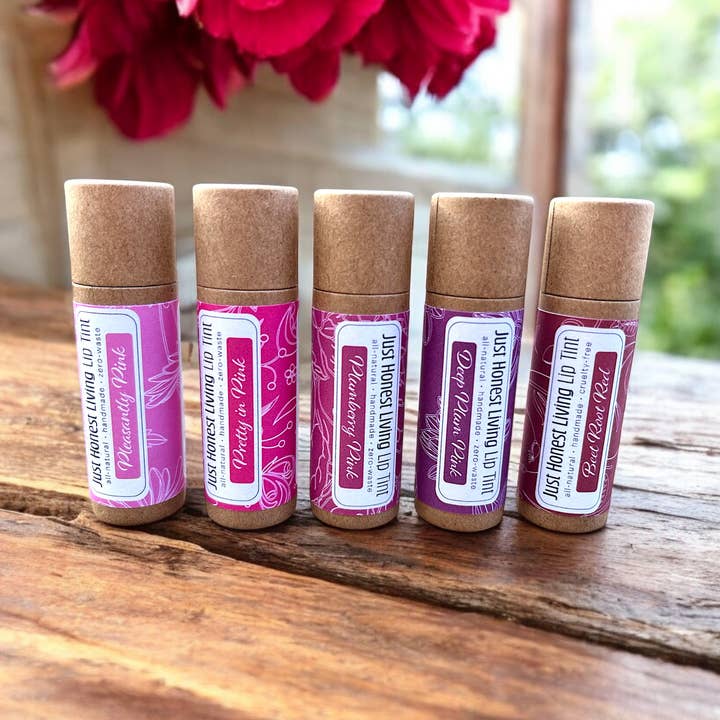 Tinted Lip Balms - Plastic-Free, Compostable for wholesale by Just Honest Living LLC