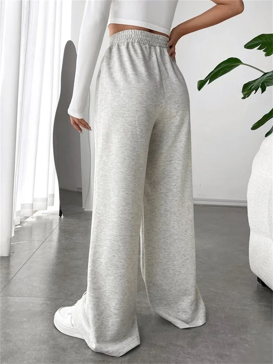 HIDDENBRAND - Wholesale Lounge Sweatpants/Joggers - Women's - v shape waist wide leg sweatpant2