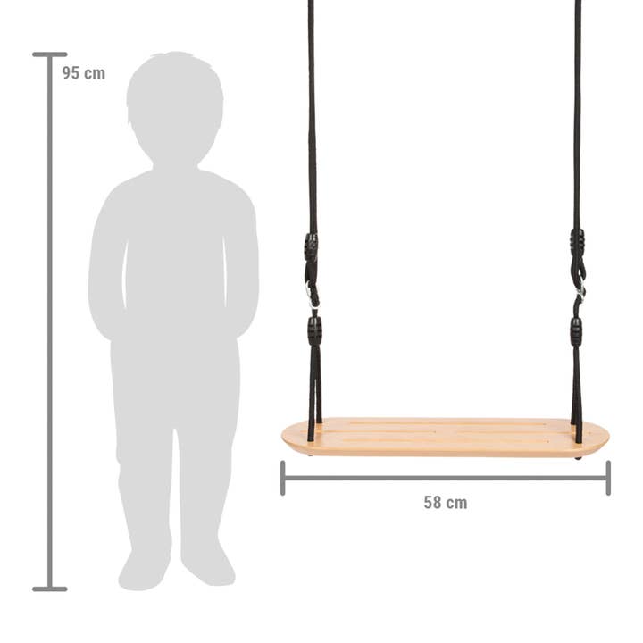 small foot – wholesale Träleksak - Barn – XL gungbräda ”Black Line” i trä med svarta rep6