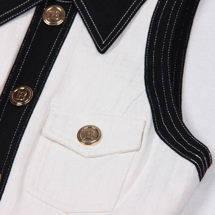 Productseeker - Wholesale Dress - Women's - DR038 Short-sleeved Dress With Gold Buttons3