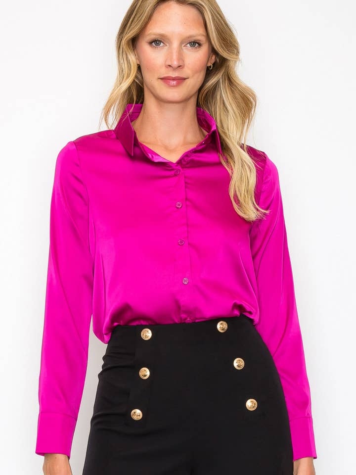 Blusa con cuello en V para venta al por mayor de LINZY