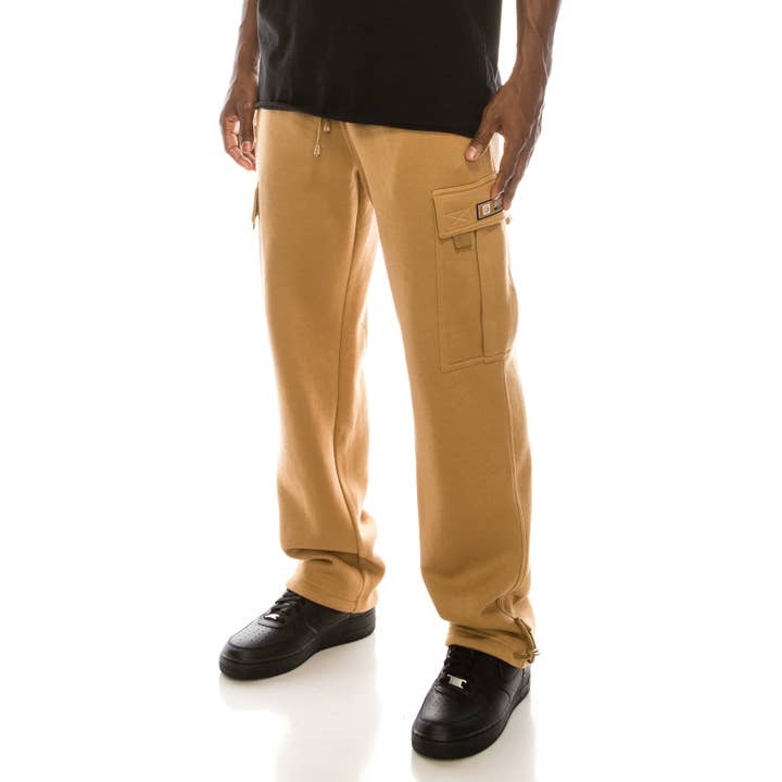 Victorious - Wholesale Pants - Men's - FL77 SOLID FLEECE HEAVYWEIGHT CARGO SWEATPANTS (OPEN PACK)2