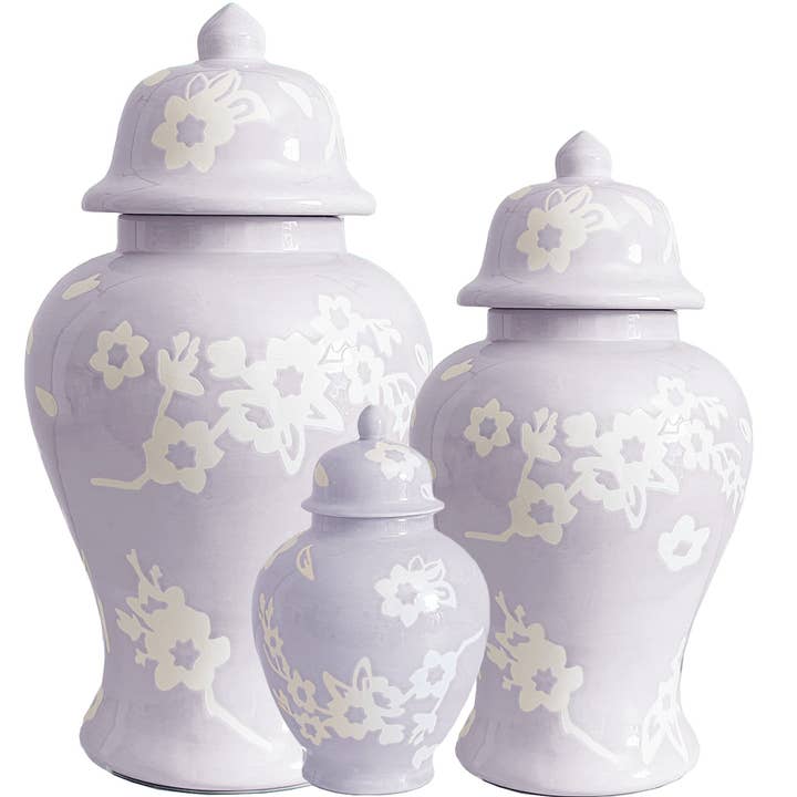 Sakura Ginger Jars in Light Lavender for wholesale by Lo Home | Ruby Clay