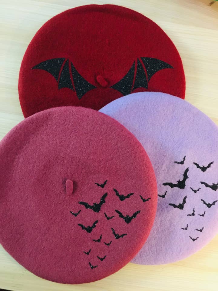 Vegan Beret - Bats for wholesale by Witchwood Bags