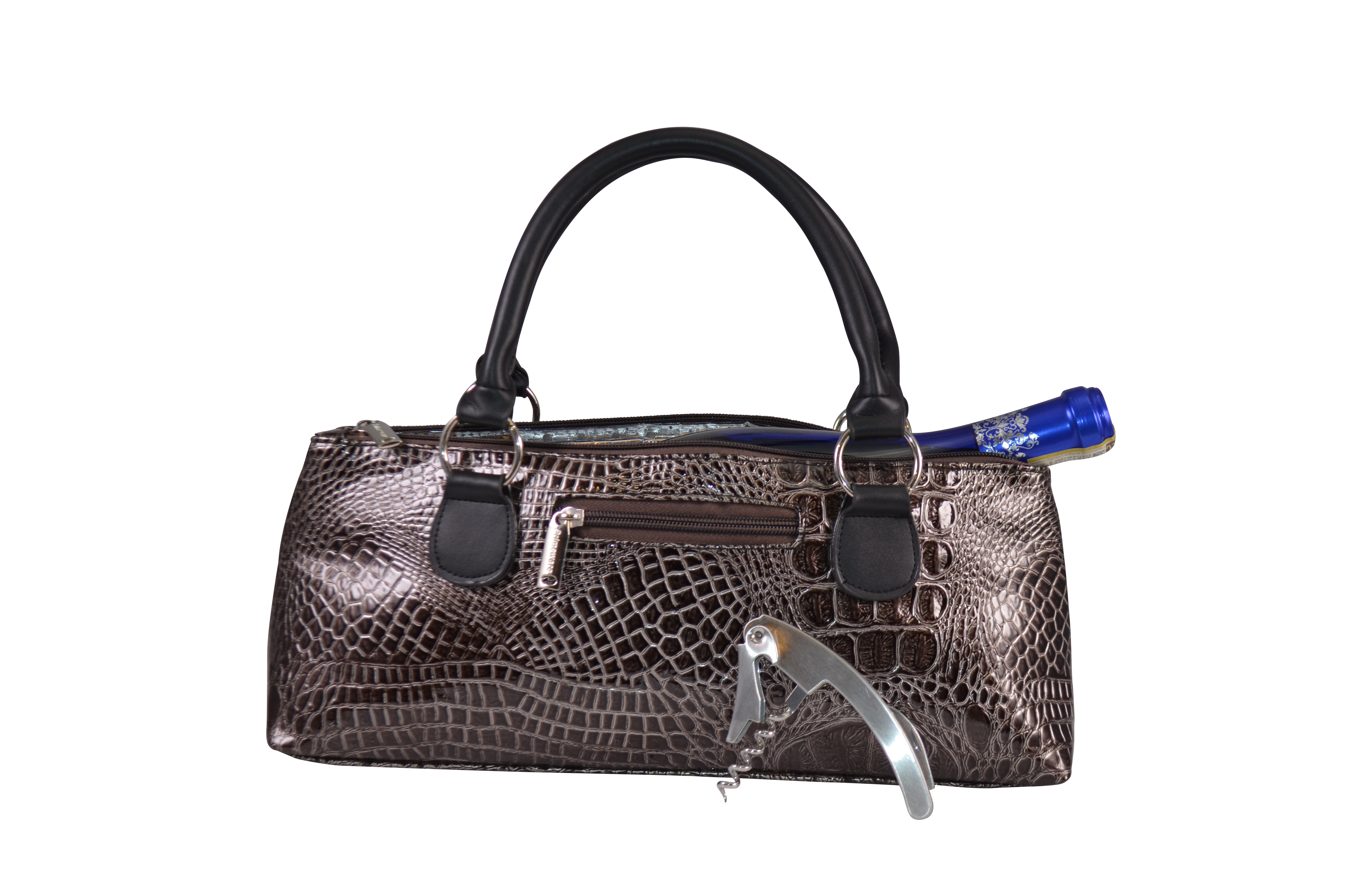 Cork Pops Inc - Wholesale Wine Tote - Wine Clutch, Classic, Textured Exterior, Insulated0