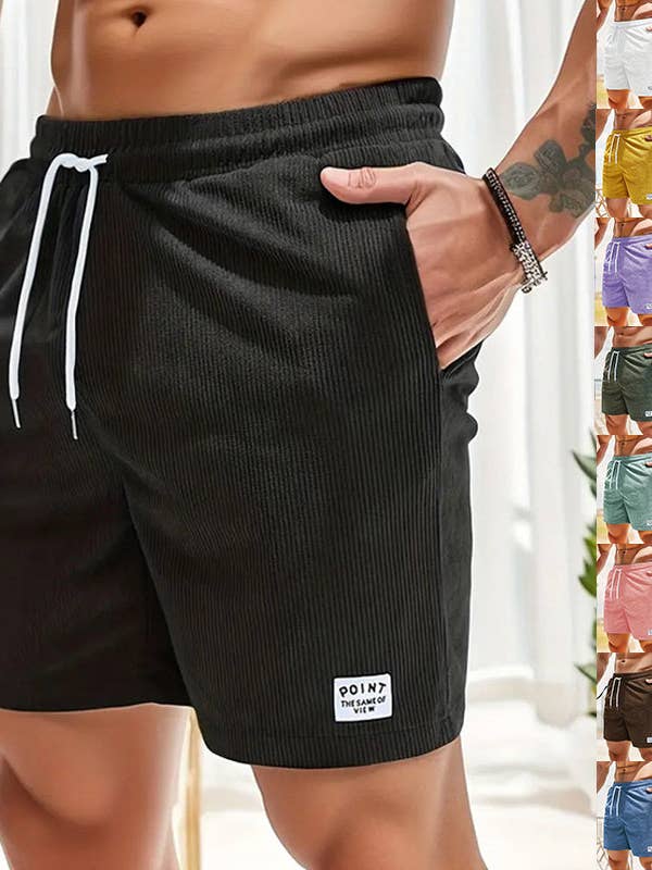 Lace-up Drawstring Shorts Summer Corduroy Sports Short Pants Mens Clothing for wholesale by Kustom Kreations Goods