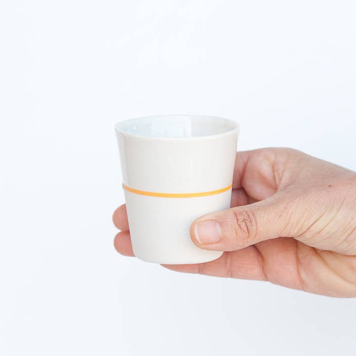 White Porcelain Small Coffee Beaker - 5 Colour Options for wholesale by Sue Ure Maison