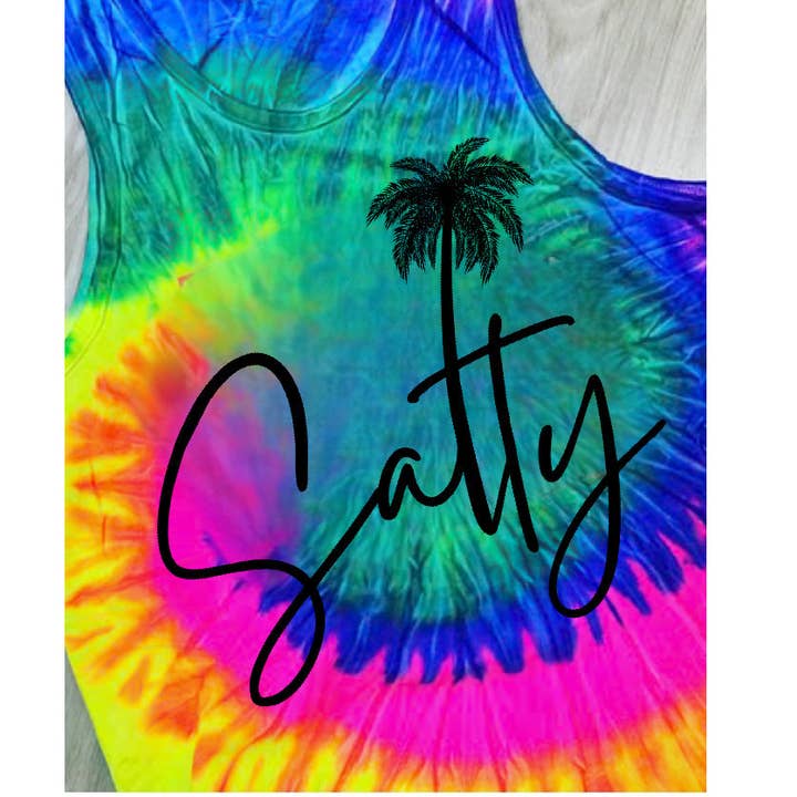 Salty- Palm Tree Tank for wholesale by Southern Attitude Designs Inc
