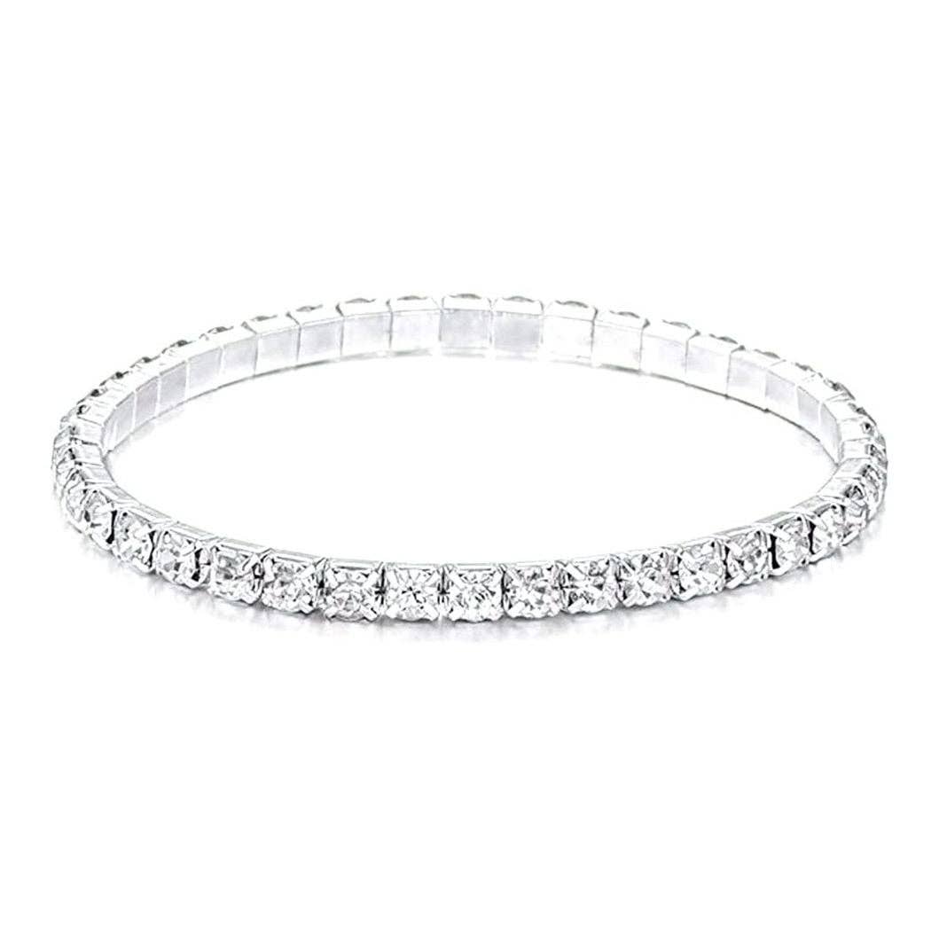 Diacly - Wholesale Tennis Bracelet - 1 Row Strand Line Stretch Rhinestone Bracelet2