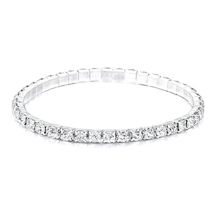 Diacly - Wholesale Tennis Bracelet - 1 Row Strand Line Stretch Rhinestone Bracelet2