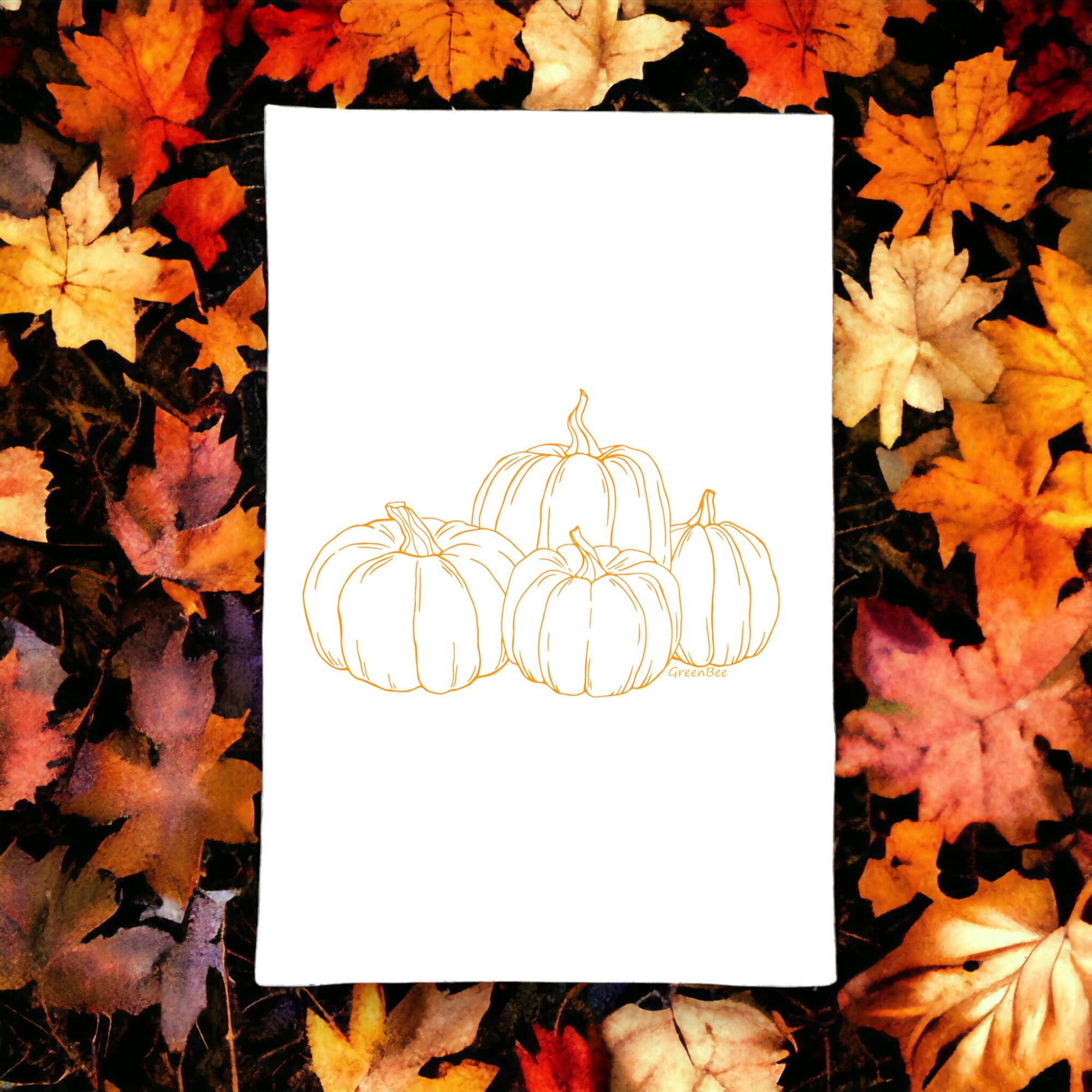 Green Bee Tea Towels - Wholesale Tea Towel - Pumpkin Kitchen Towel | Tea Towels | Fall Dish Towels2