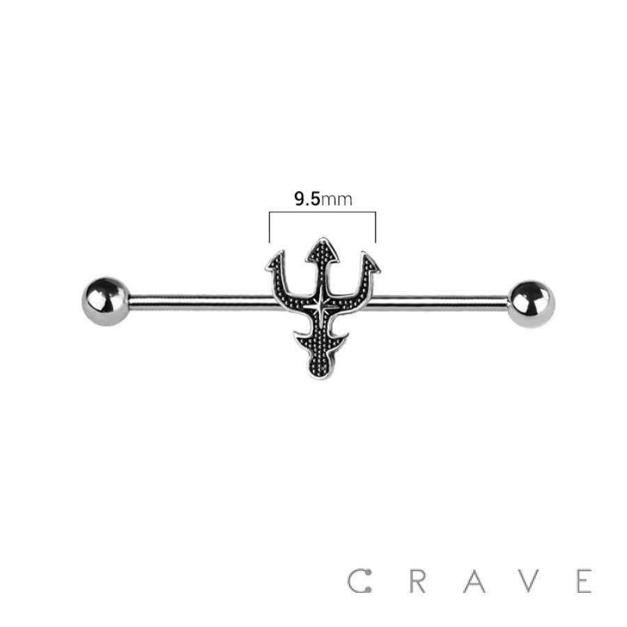 CRAVE - Wholesale Jewelry - Men's - TRIDENT 316L SURGICAL STEEL INDUSTRIAL BARBELL1
