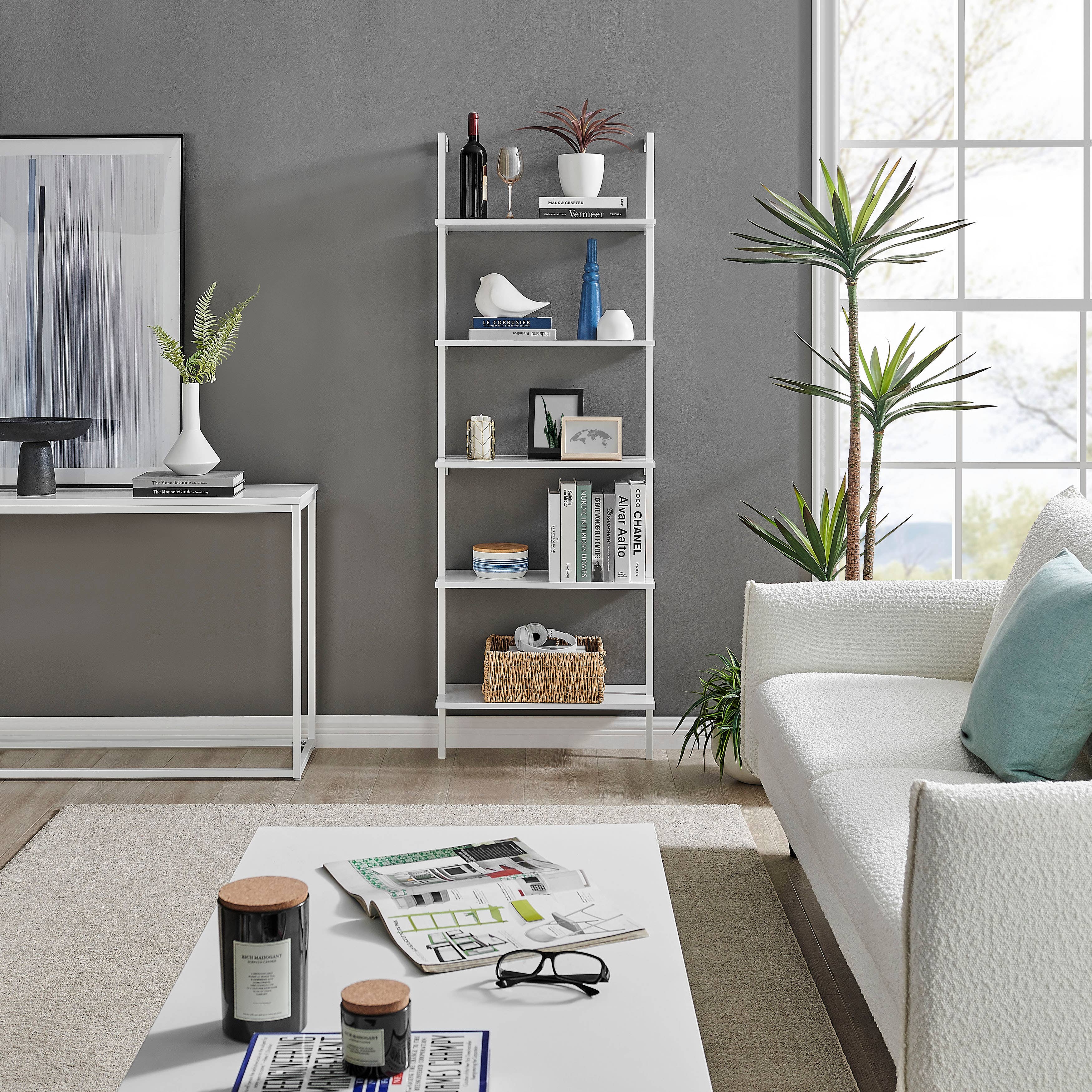 Danya B - Vendita all'ingrosso Mensole da parete - Danya B Everett Scaffale a Parete Moderno a Scala Aperta a 5 Ripiani26