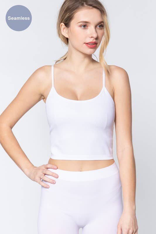 Active Basic | Active USA - Vente Caraco – femme - Camisole côtelée sans coutures à col rond18