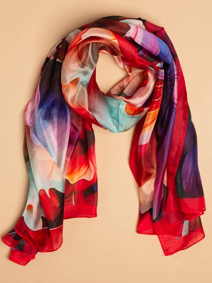 Grande Sciarpa di Seta Rosa Lily-202 per la vendita all'ingrosso da parte di Tilley & Grace