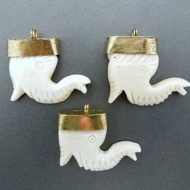 Pingente em osso esculpido em elefante por atacado de Rock Paradise