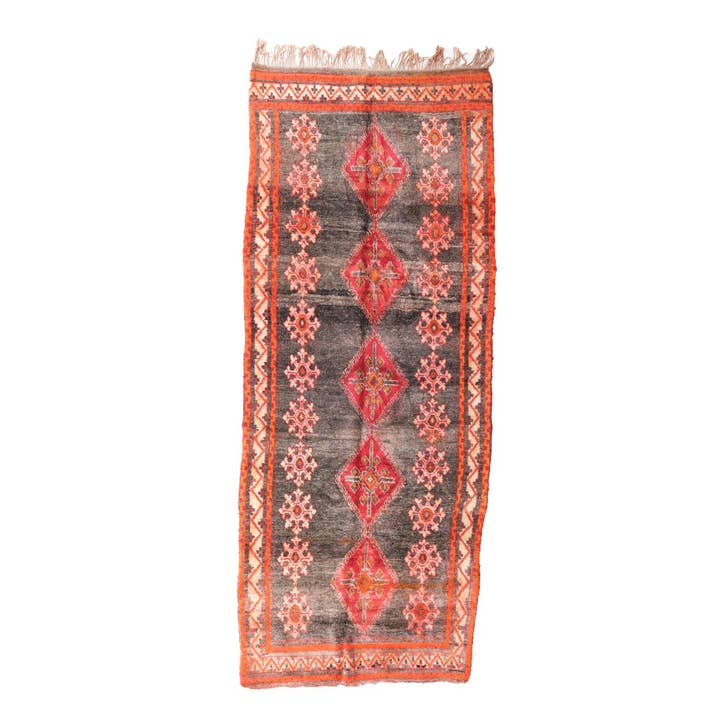 bazarifinagh - Wholesale Area Rug - Black Vintage Moroccan rug made from wool 4x10ft