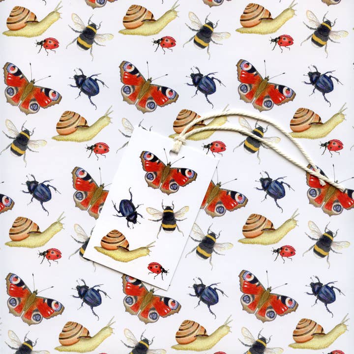 British Insects Gift Wrap for wholesale by Rie Designed