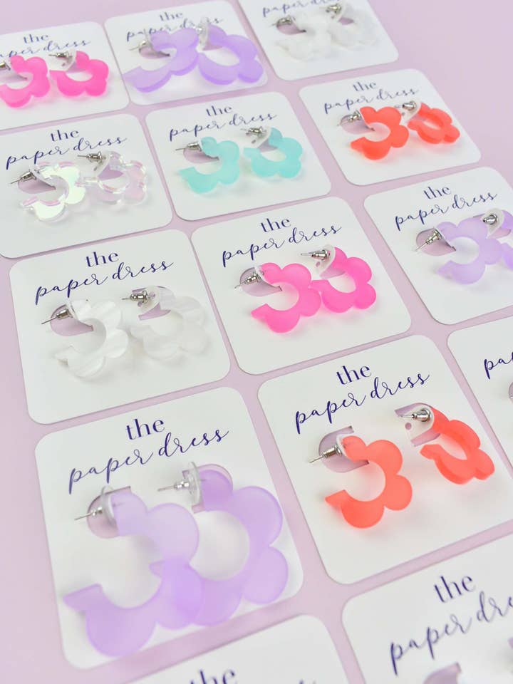 Daisy Hoop Earrings for wholesale by The Paper Dress