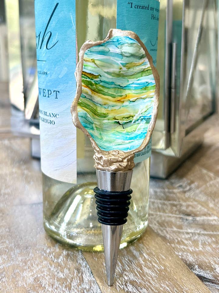 Handbemalt - Austern-Flaschenverschluss - Lowcountry-Farben für den Großhandel von Coast and Cork