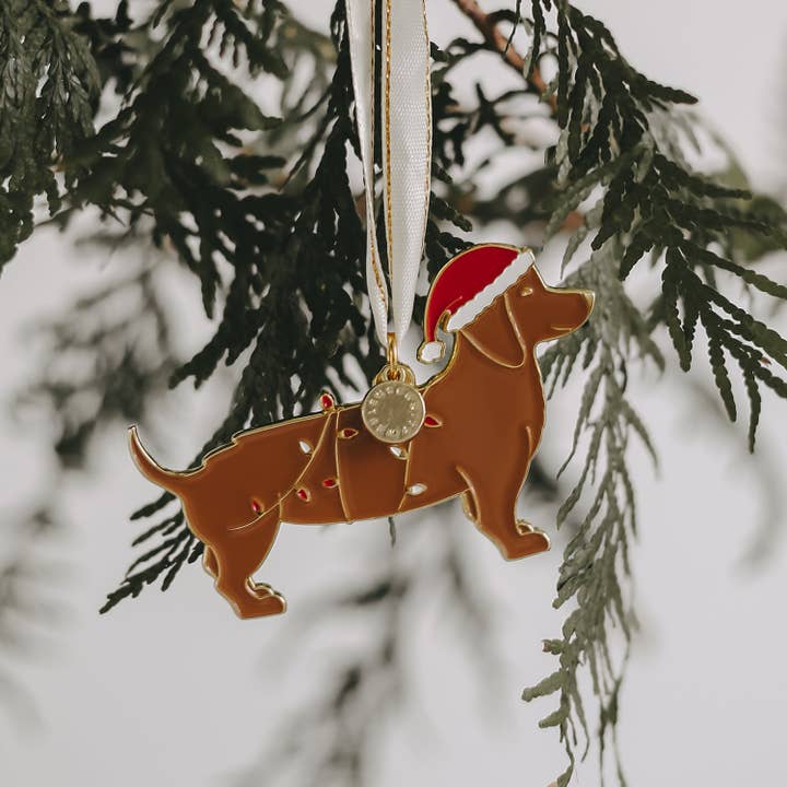 Christmas Dachshund Tree Ornament (PU = 6 pcs.) for wholesale by Eulenschnitt
