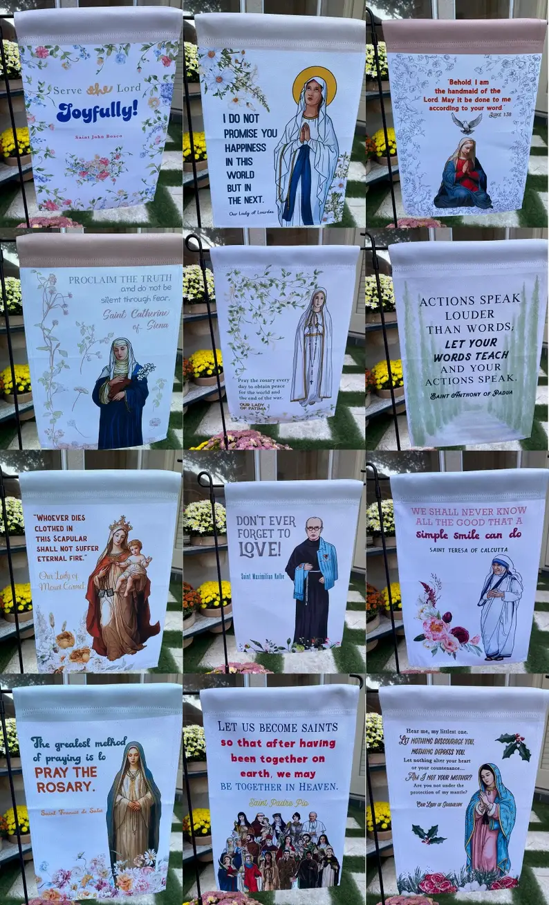 Meyer Market Designs - Wholesale Flag - Catholic Garden flags. Marian garden. Sacred heart flag.11