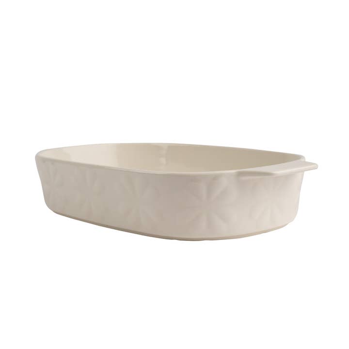 Carnaby Large Porcelain Embossed Oven Dish Ivory for wholesale by Navigate Ltd