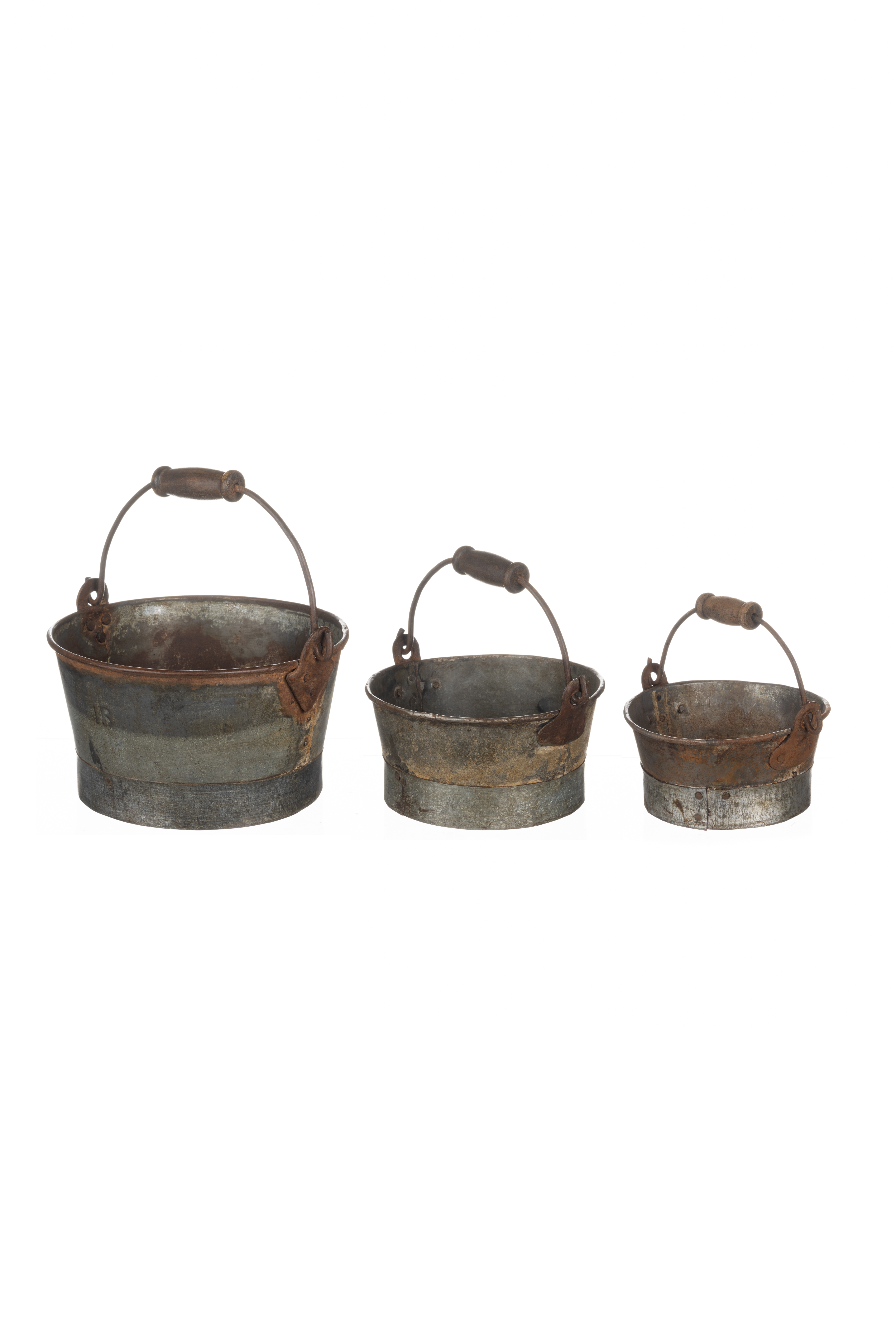 Shoeless Joe Ltd – wholesale Plant pot – Set Of Three Round Handle Planters1