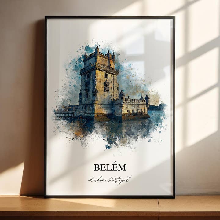 Belém Lisbon Wall Art, Lisbon Print, Lisbon Portugal Watercolor Art, Belém Lisbon Gift, Lisboa Print, Travel Poster, Housewarming Gift for wholesale by Premium Travel Art