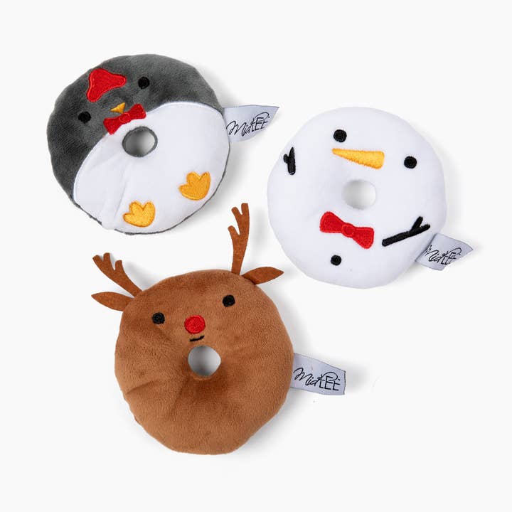 Midlee Designs - Vente Peluche – chien - Jouets pour chiens Midlee Christmas Donuts, paquet de 30