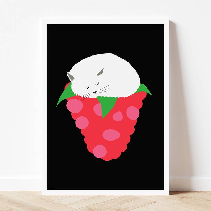 Frambozenkat - Kunstdruk A5/A4/A3 voor wholesale door Salty Crayon