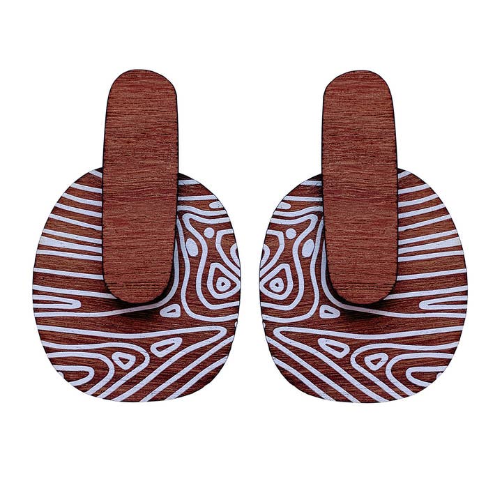 Topografisk kort slikkepind dingle øreringe for engroshandel hos Scoops Design