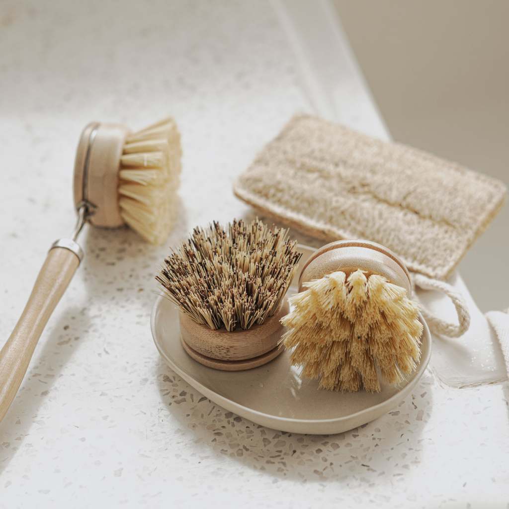 Jungle Culture – wholesale Städborste – Bamboo Dish Brush Set | Tvätt Rengöringsborstar 4st3