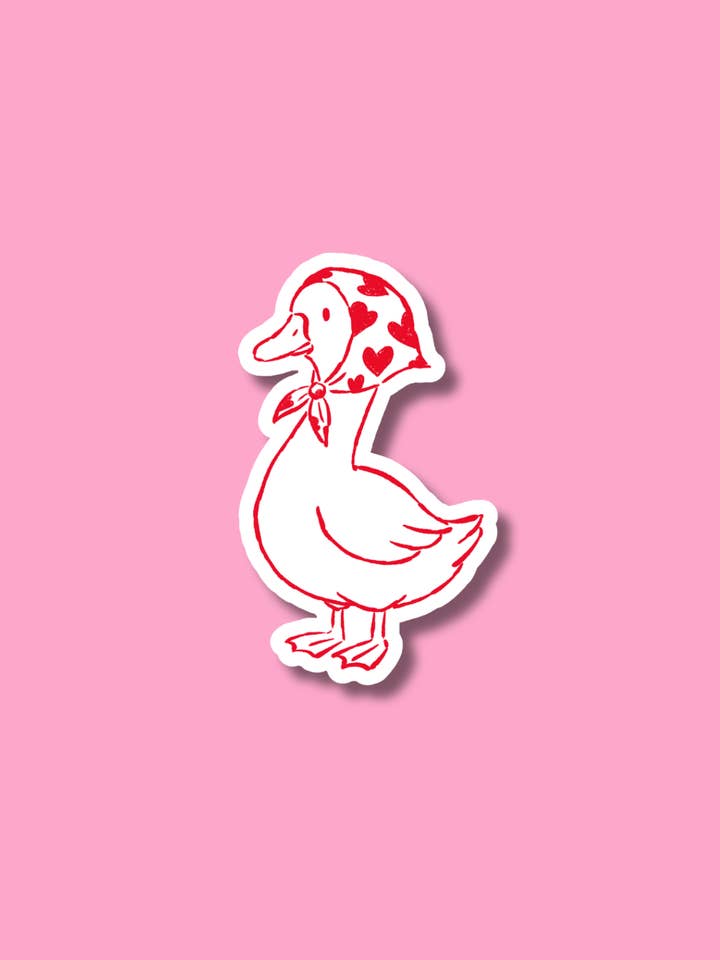 Valentine's Goose Sticker, Galentine's Day for wholesale by ShopSourSweetener