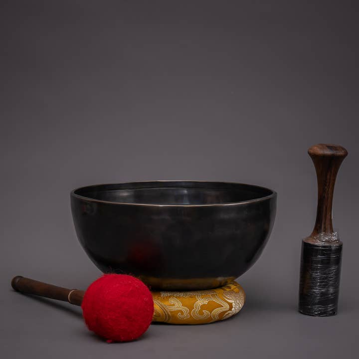 Black Singing Bowl – Handcrafted Tibetan Sound Bowl for wholesale by Boudha Stupa Thanka Centre