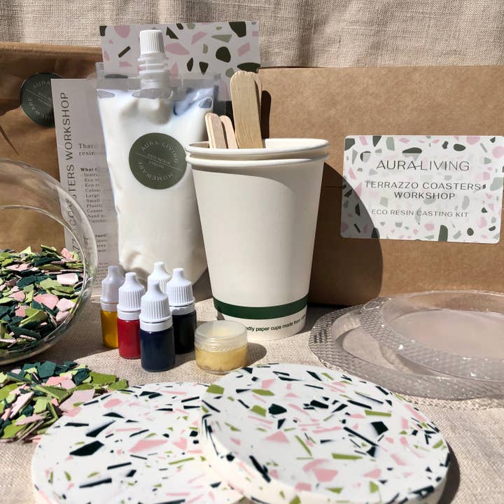 Aura Living - Wholesale DIY Craft Kit - Terrazzo Coasters Workshop Kit