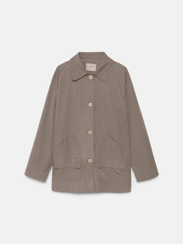 Ensfarvet parka (424550-383) for engroshandel hos Lanidor