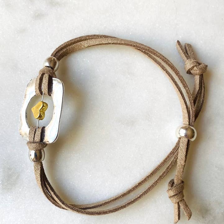 Dajana Design - Wholesale Charm/Dangle Bracelet - Heart of Gold Tan Bracelet1