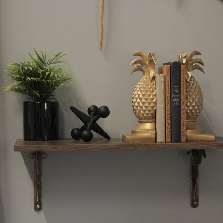 Zeckos - Wholesale Bookend - Elegant Gold Pineapple Bookends 10 Inches High
