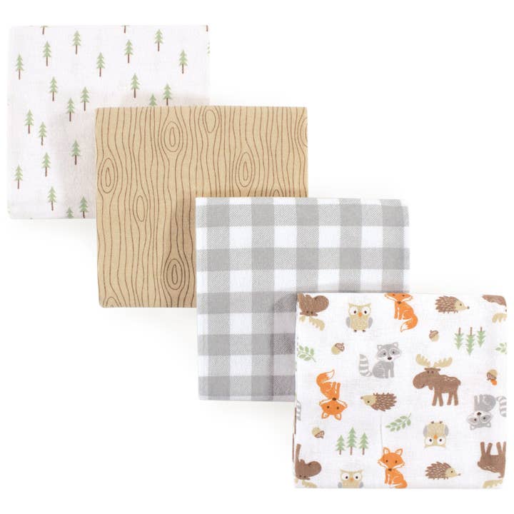 Hudson Baby Cotton Flannel Receiving Blankets, Woodland for wholesale by BabyVision