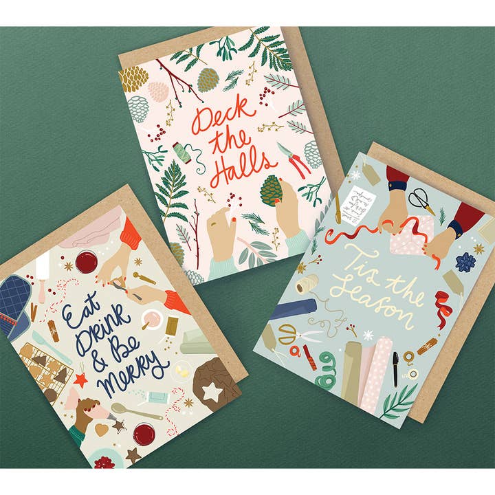 Studio Eleven Papers – wholesale Season’s Greetings card – Gift Wrapping Holiday Card4