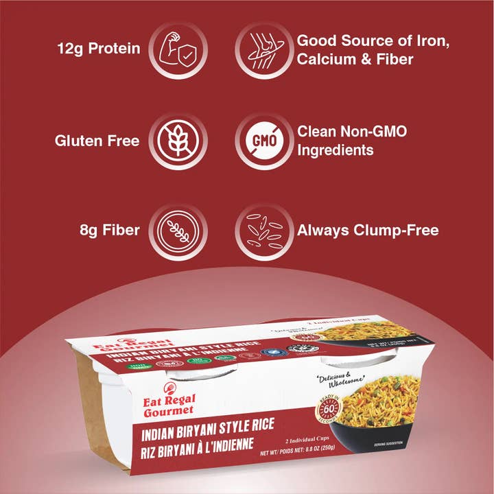 Regal Kitchen Foods - Wholesale Rice - Eat Regal Indian Biryani Style Rice Pouch, 8.8oz3