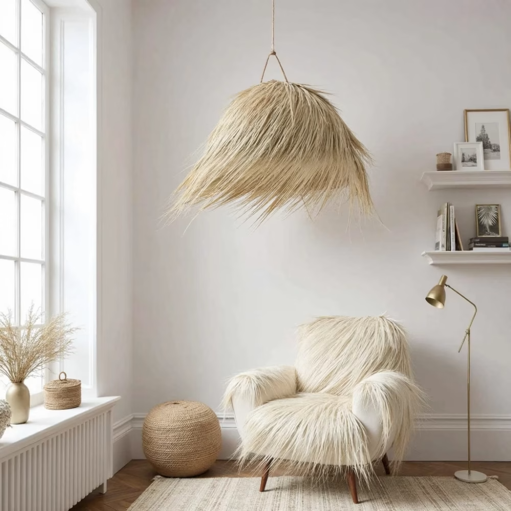 High crafty – wholesale Lampshade – Natural Palm Leaf Light Shade – Handwoven Moroccan Pendant 6